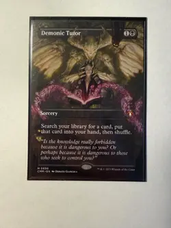 MTG Demonic Tutor #0696 Borderless Mythic Commander Masters (CMM) - Image 1