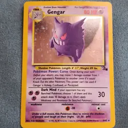 1999 Vintage Pokemon TCG Gengar 5/62 Fossil Holographic - Image 1