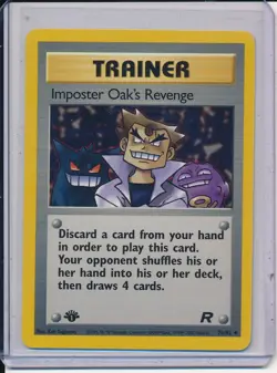 Imposter Oak's Revenge 76/82 1st Edition Team Rocket Pokemon LP - Image 1