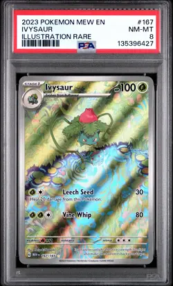 Ivysaur Pokemon Mew En-151 167 NM PSA 8 - Image 1