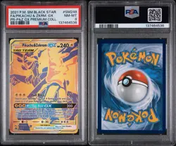 2021 POKEMON SM248 BLACK STAR PROMO | PIKACHU & ZEKROM GX | PSA 8 - Image 3