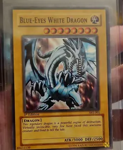 Blue-Eyes White Dragon SKE-001 1st Edition Holo Konami Yu-Gi-Oh! CCG Card - Image 1