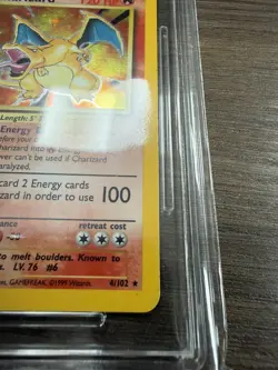 1999 Pokemon Game Charizard Holo 4/102 Base Set Card Unlimited UGC 5 - Image 4