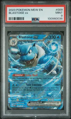 2023 POKEMON MEW EN-151 #009 BLASTOISE EX PSA 9 - Image 1