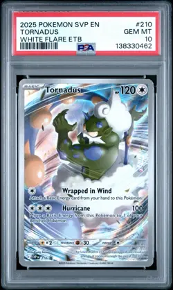 Tornadus 2025 Pokemon White Flare ETB #210 - PSA 10 Gem Mint! - Image 1