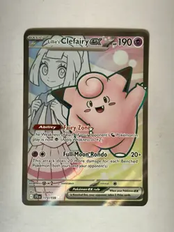 Lillie’s Clefairy Ex Ultra Rare Full Art 173/159 Journey Together Pokemon TCG - Image 1