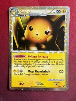 RAICHU PRIME 83/90 HGSS: Undaunted HOLO RARE Pokemon TCG card VLP-NM / NEAR MINT - Image 1