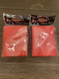 Ultra Pro Red Deck Box Lot Of 2 Gaming Cards Deck Box Holds Cards In Sleeves - Image 1