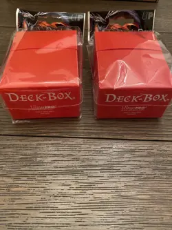 Ultra Pro Red Deck Box Lot Of 2 Gaming Cards Deck Box Holds Cards In Sleeves - Image 2