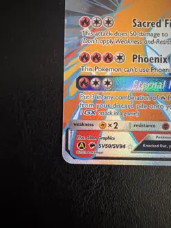 Ho-Oh GX - SV50/SV94 - Pokemon Hidden Fates Sun & Moon Shiny Rare Card NM - Image 2
