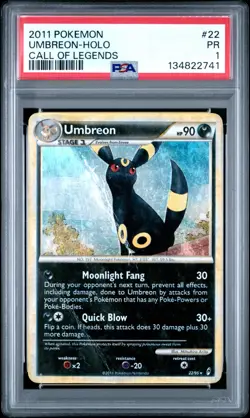 SWIRL PSA 1 PR 2011 Pokemon Call of Legends Umbreon Holo Foil Rare 22/95 - Image 1