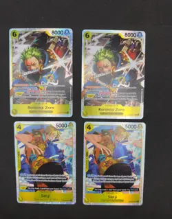 One Piece TCG (4) Card Lot - Roronoa Zoro SR & Sanji SR ST29-014 + ST29-004 - Image 1