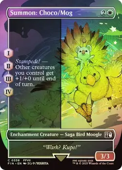 Summon: Choco/Mog FOIL BORDERLESS - 0358 - Common - Final Fantasy FIN MTG - Image 1