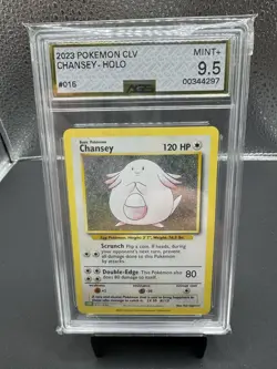 Pokemon TCG Chansey Holo Rare Base Set 2 #3 AGS 9.5 - Image 1
