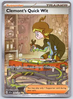 Clemont's Quick Wit SIR 243/191 (NM) - SV08: Surging Sparks - Pokemon TCG - Image 1