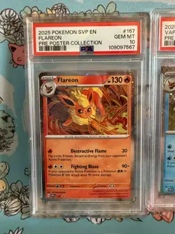Pokemon Prismatic Evolutions Flareon Vaporeon Jolteon Promo PSA 10 Set (3) - Image 2