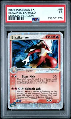 PSA 1 PR 2004 Pokemon EX Team Magma vs Team Aqua Blaziken EX Holo Foil 89/95 - Image 1