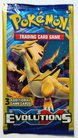 POKEMON XY EVOLUTIONS 3-CARD MINI BOOSTER FOIL PACK CHARIZARD ART FACTORY SEALED - Image 1