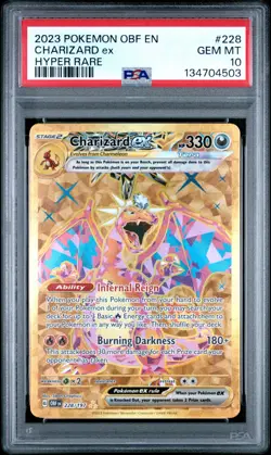 Pokemon TCG Charizard EX Obsidian Flames Holo Hyper Rare Card 228/197 PSA 10 - Image 1