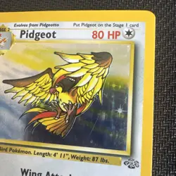 Pokemon TCG Pidgeot Jungle Holo Card 8/64 Unlimited Rare - Image 3