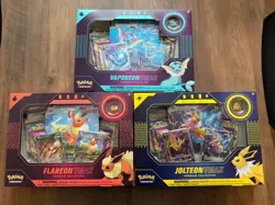 Pokemon TCG | 3x VMAX Premium Collection Vaporeon, Jolteon, Flareon | New/Sealed - Image 1