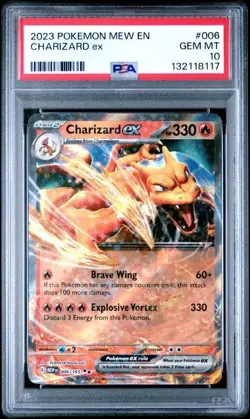 Pokemon TCG Charizard EX 006/165 Double Rare Scarlet & Violet 151 PSA 10 - Image 1