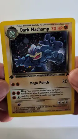 Dark Machamp 1st Edition Holo Rare – Team Rocket – NM– – Vintage Pokemon - Image 2
