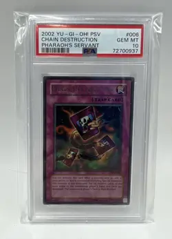 Yugioh TCG Chained Destruction PSV-006 Unlimited PSA 10 Gem Mint 2002 Pop 2 - Image 1
