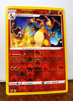POKEMON CHARIZARD 025/185 REVERSE HOLO RARE VIVID VOLTAGE LP-NM - Image 1