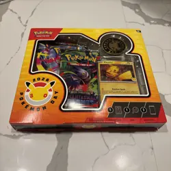 Pokemon Day 2026 Collection Box. 3 Booster Packs/Pikachu Coin/Stamped Promo! TCG - Image 1