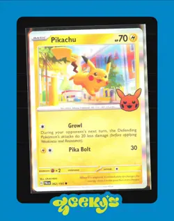 Pikachu 062/193 Holo SV: Paldea Evolved Rare Stamped Trick or Trade Pokemon - Image 1