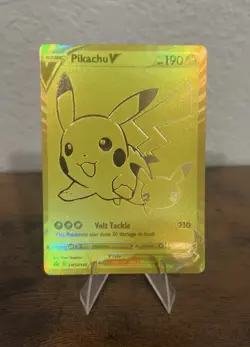 Pikachu V Gold Black Star Promo Ultra Premium 2021 Pokemon SWSH145 - Image 1