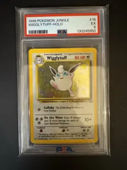 1999 POKEMON WIGGLYTUFF JUNGLE HOLO 16/64 PSA 5 - Image 2