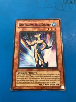 YUGIOH Super Rare Neo-Spacian Aqua Dolphin POTD-EN003 PLAYED - Image 1
