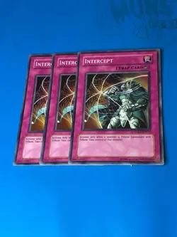 YUGIOH 3x Super Rare Intercept TDGS-EN076 - Image 1