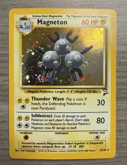 Magneton 9/130 Base Set 2 Unlimited Holo Rare Pokemon TCG Card - Image 1