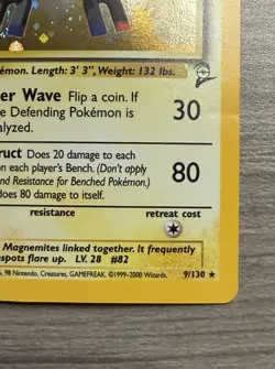 Magneton 9/130 Base Set 2 Unlimited Holo Rare Pokemon TCG Card - Image 3