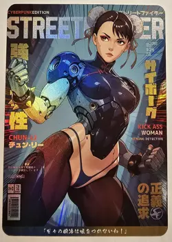 Chun-Li Street Fighter Anime Sexy Waifu Comic Card - Image 1