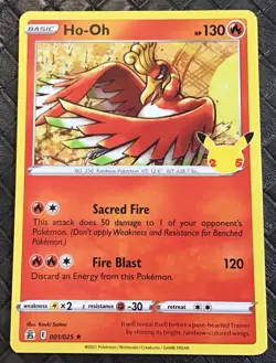 POKEMON CARD Ho-Oh 001/025 25th Anniversary Holo 2021 - Image 1