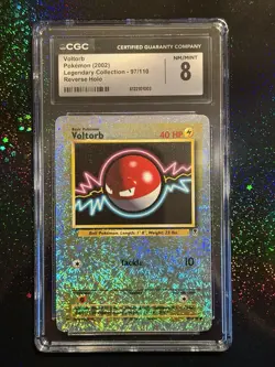Voltorb 97/110 Legendary Collection 2002 Reverse Holo Pokemon TCG Card CGC 8 - Image 1