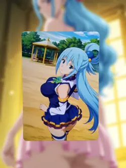 Aqua Konosuba Anime Waifu Sexy Goddess Doujin Lewd Hentai Card - Image 1