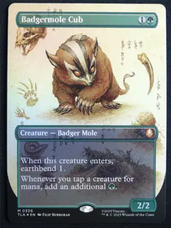 Badgermole Cub Borderless Foil - TLA - Mtg Card #1YO - Image 1