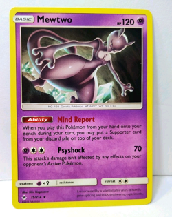POKEMON MEWTWO 75/214 RARE UNBROKEN BONDS NM NEAR MINT - Image 1