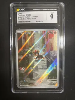 Litleo 139/132 Mega Evolution Illustration Rare Holo Pokemon CGC 9 - Image 1