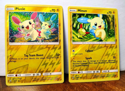 POKEMON PLUSLE 33/73 & MINUN 34/73 REVERSE HOLOS SHINING LEGENDS LP-NM - Image 1