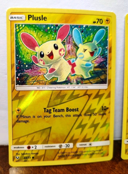 POKEMON PLUSLE 33/73 & MINUN 34/73 REVERSE HOLOS SHINING LEGENDS LP-NM - Image 2