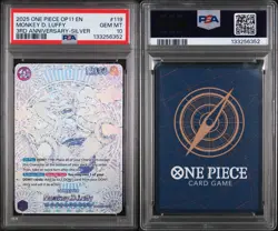 2025 ONE PIECE OP11-A FIST OF DIVINE SPEED 3RD ANV SILVER MONKEY D. LUFFY PSA 10 - Image 3