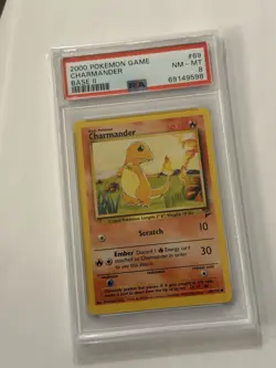 2000 Pokemon Base Set II 2 69/130 Charmander PSA 8 Graded Card - Image 1