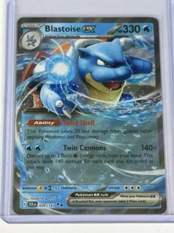 Blastoise ex 030/142 Stellar Crown Double Rare Holo Pokemon TCG Card NM - Image 1