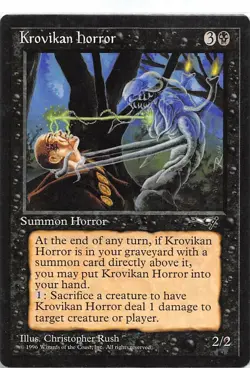 Krovikan Horror *Rare* Magic MtG x1 Alliances DAMAGED - Image 1